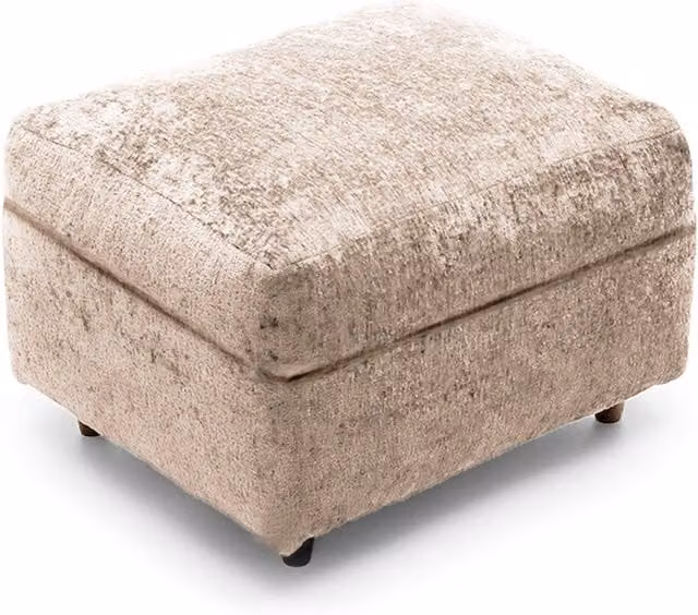 Furnishings For Less UK Monaco Soft Chenille Fabric Footstool in Beige, W/D/H: 55 x 55 x 42 cm