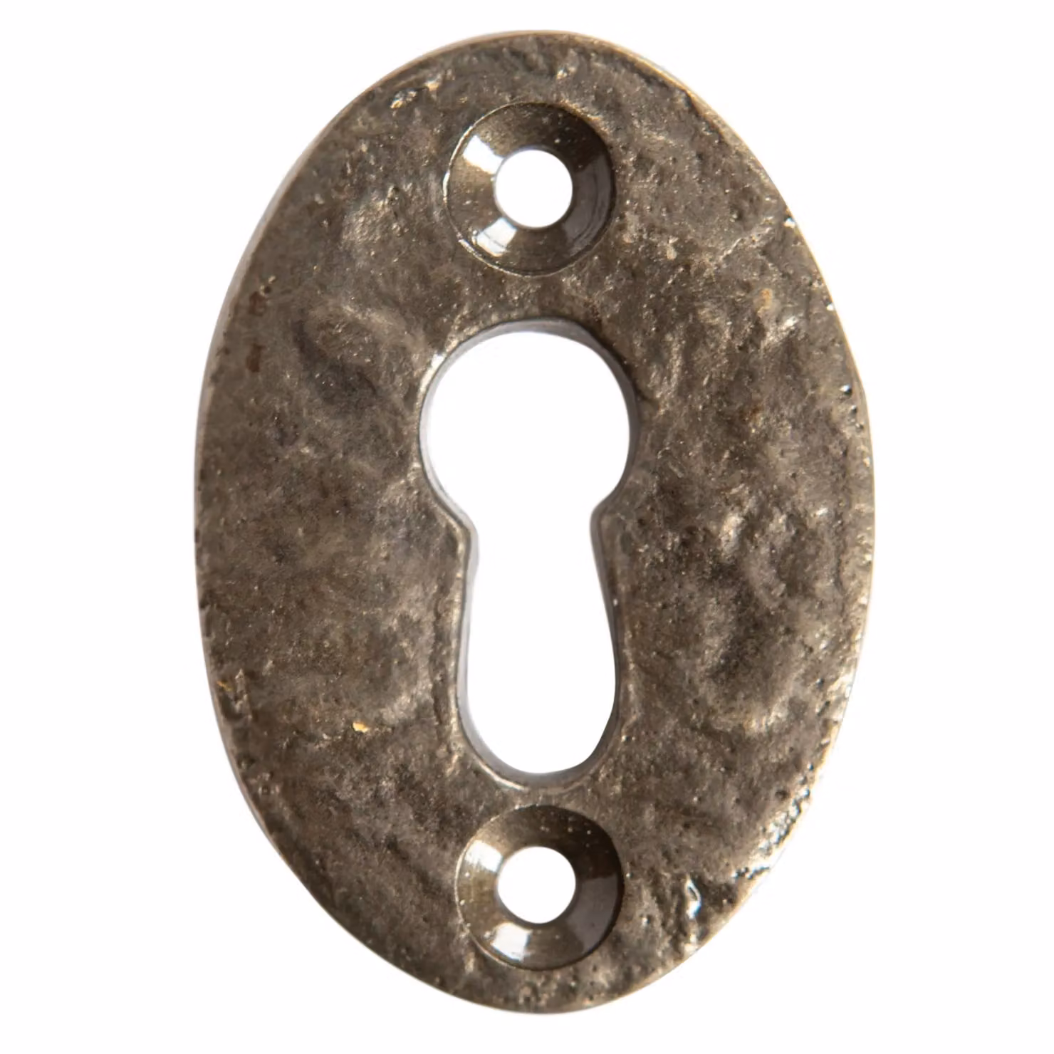 Hammer and Tongs Round Rim and Mortice Door Knob Set in Grey Cast Iron, Diameter: 60 mm – 5