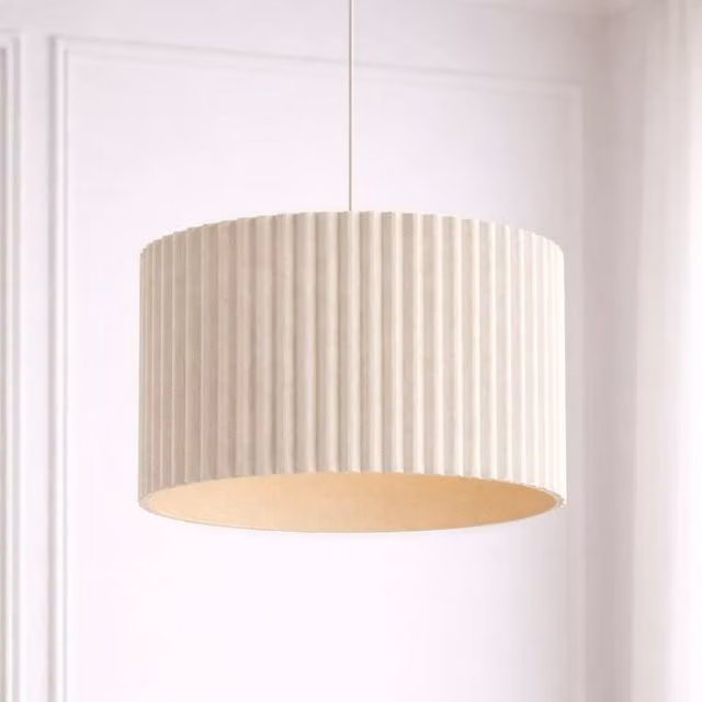 CGC Lighting Allegra Large Drum Lampshade in Beige Oatmeal Linen – 1