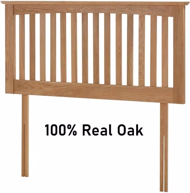 Vivaldi Oak Bed Frame in Brown Solid Wood, W/D/H: 90 x 190 cm