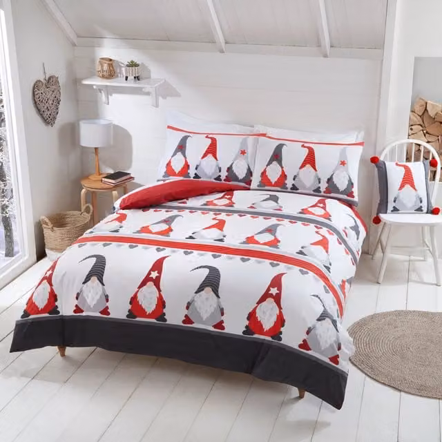 Rapport Home Festive Gonks Multicolour Single Duvet Cover, 90 x 200 cm