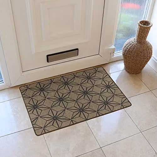 JVL Elegance Stars Door Mat, Beige, W: 50 cm, D: 75 cm – 2