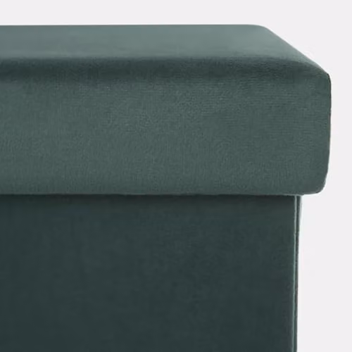 OHS Rectangle Velvet Ottoman Storage Box in Green and Grey, W/D/H: 80.0 x 40.0 x 40.0 cm – 4
