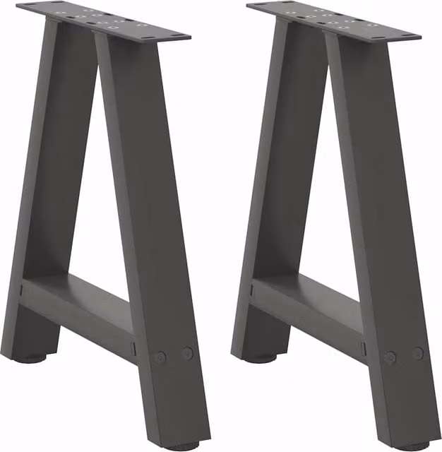 Berkfield Home A-Shaped Steel Coffee Table Legs, 2 Pieces, Anthracite Black, H 50 x W 42.5-43 cm – 1