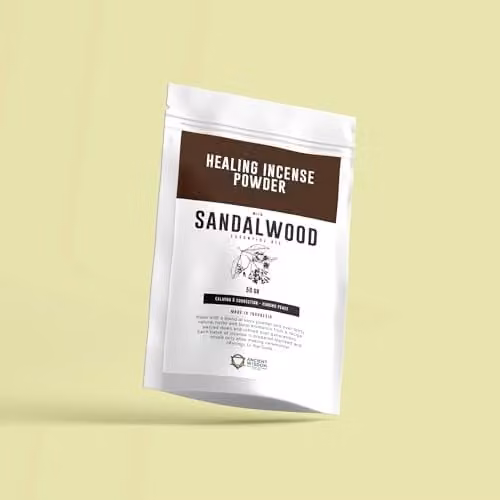 KDMD Sandalwood Healing Incense Powder, 50g, Red and Brown