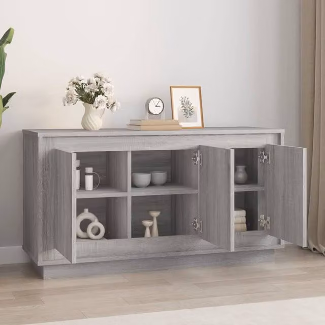 Berkfield Home Grey Sonoma Modern Sideboard, W/D/H: 102 x 35 x 55 cm – 1