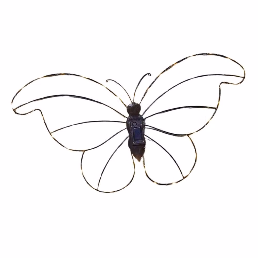 Marco Paul Black Solar LED Butterfly Garden Light in Warm White, Height: 30 cm – 2
