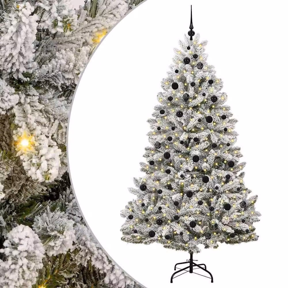 Berkfield Home Elegant Artificial Christmas Tree in Green and White, Height: 210 cm – 3