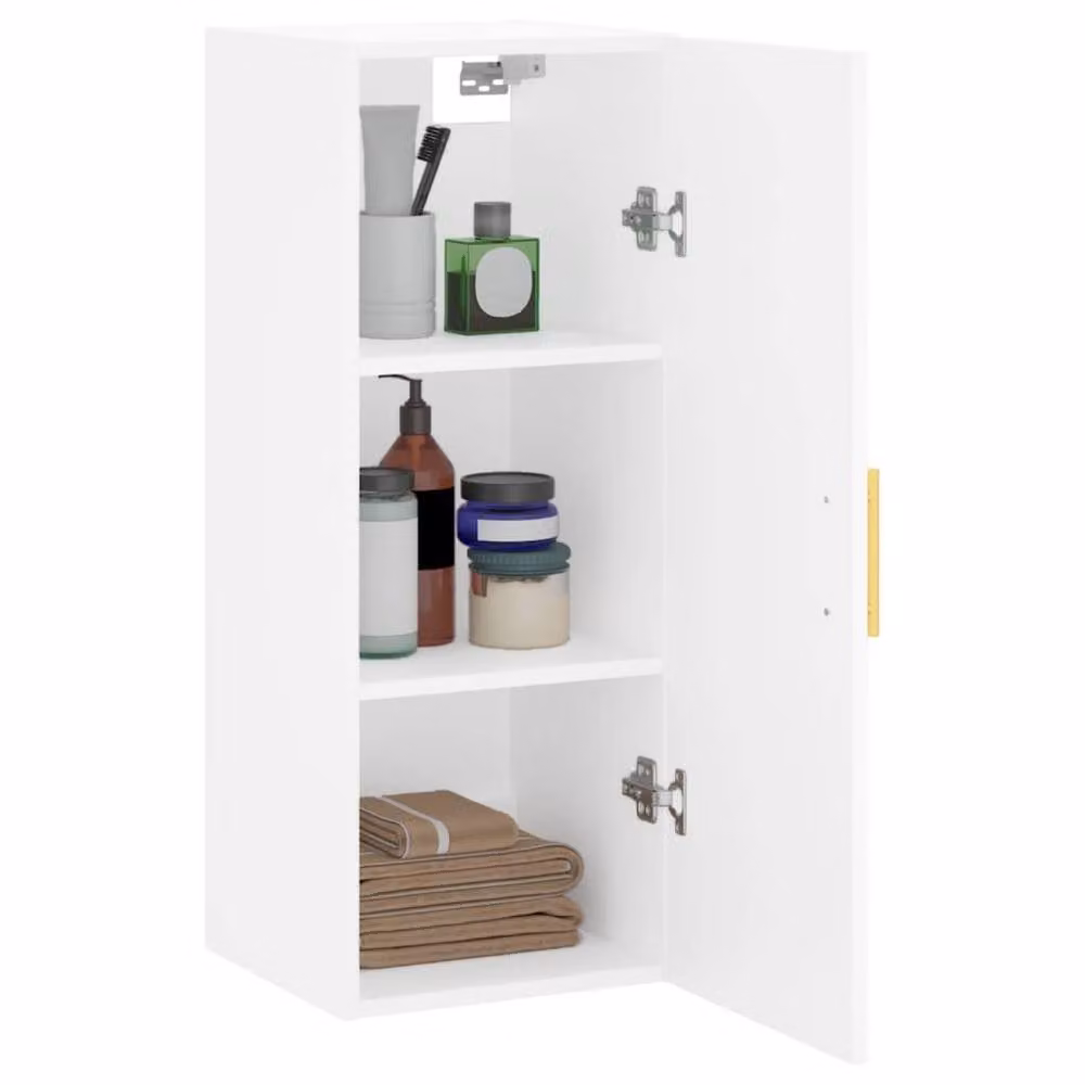 Berkfield Home Wall Mounted Cabinet in White, W/D/H: 34.5 x 34 x 90 cm – 2