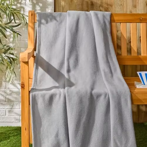 OHS Ultra Soft Polar Fleece Throw Blanket in Grey, W/D/H: 150 x 200 cm – 1