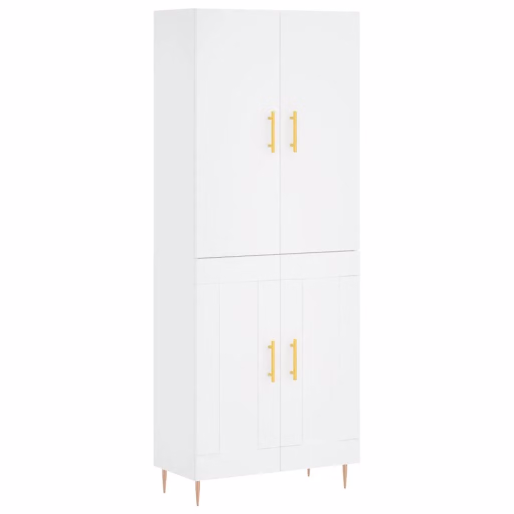 Berkfield Home Modern White Matt Highboard with Hinged Doors and Internal Shelves, W/D/H: 69.5 x 34 x 180 cm – 2
