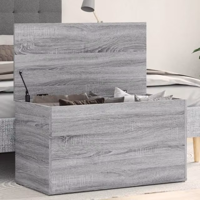 Berkfield Home Grey Sonoma Modern Storage Chest, W: 84 cm, D: 42 cm, H: 46 cm
