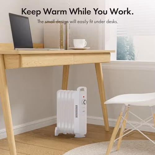 VonHaus 800W Oil Filled Radiator with Thermostat and Safety Protection, White – 2
