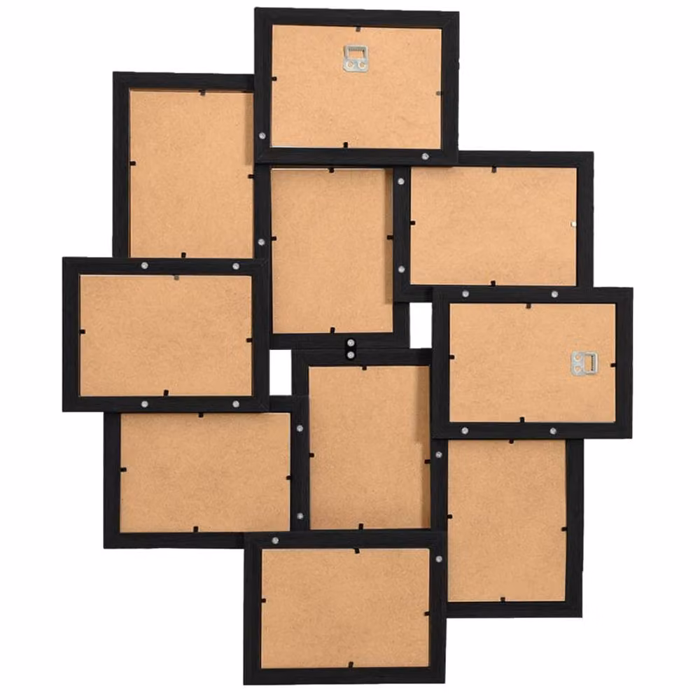 Berkfield Home Modern Black Collage Photo Frame for 10 Pictures, W/H: 13 x 18 cm – 3
