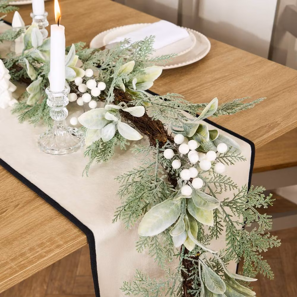 OHS White and Multicolour Artificial Berry and Flower Hanging Garland Foliage for Christmas, Spring or Summer Decor – 3