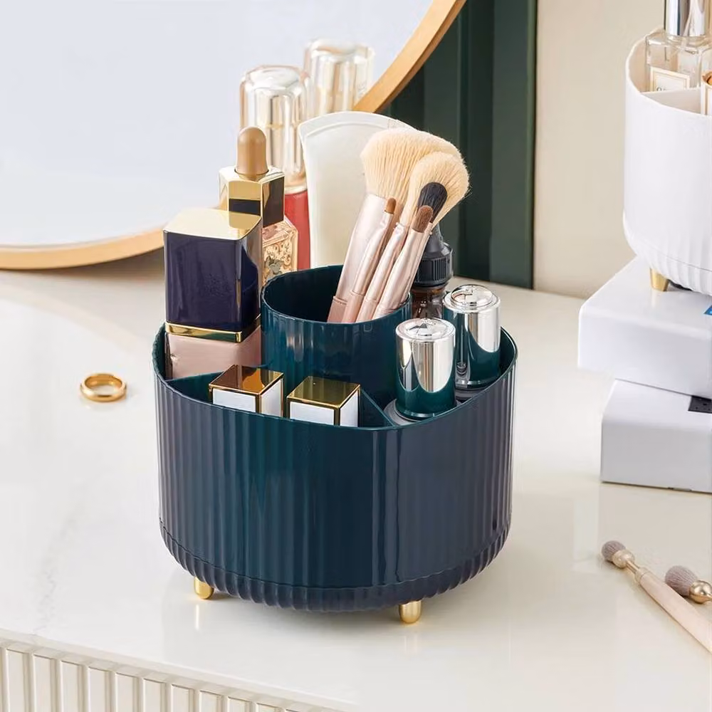 EONLION Dark Green Makeup Organiser and Brush Holder, W: 50 cm x D: 12.5 cm x H: 5 cm – 3