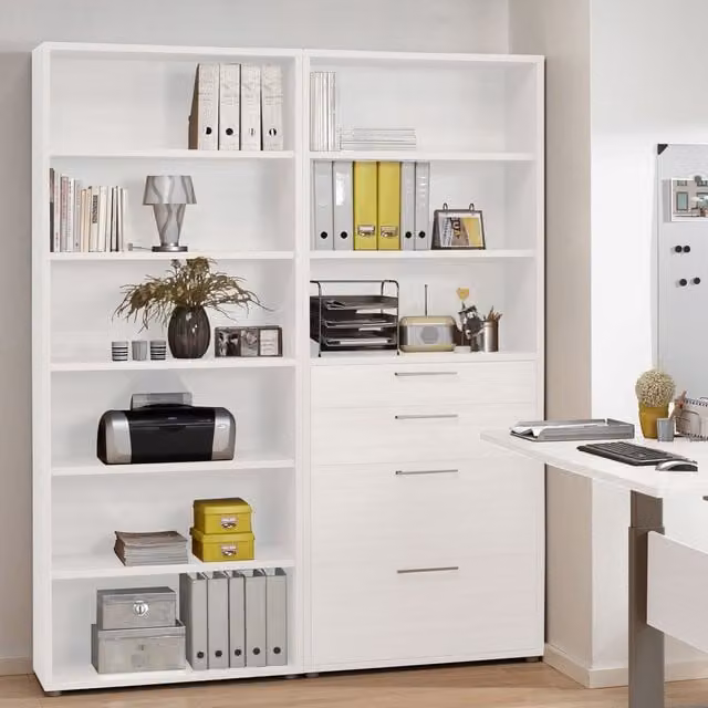 Furniture To Go Prima 5-Shelf Bookcase in White