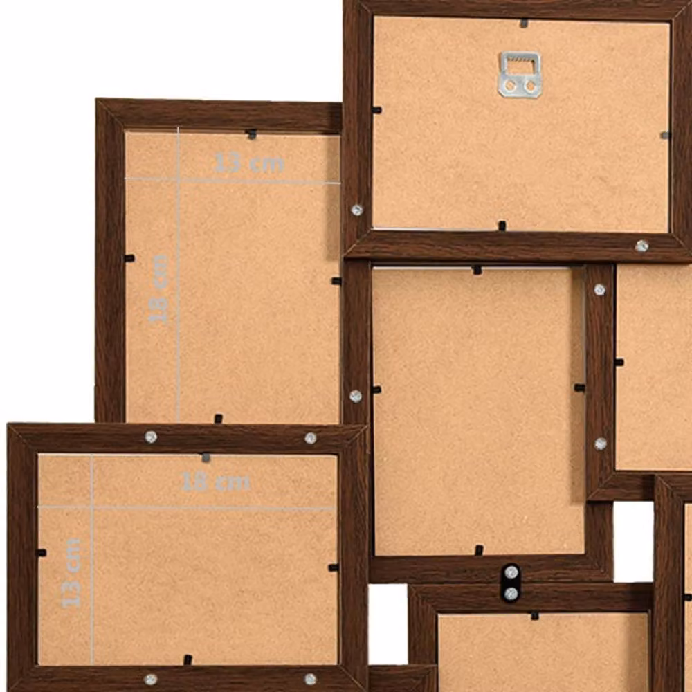 Berkfield Home Modern Rectangular Collage Photo Frame for 10 Pictures, Dark Brown – 6