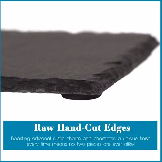 Argon Tableware Natural Slate Serving Board in Grey or Black, W: 32 cm, D: 26 cm