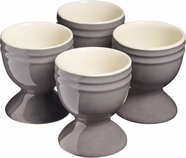 Cooks Professional Grey Ceramic Stoneware Egg Cups, 4 Pack