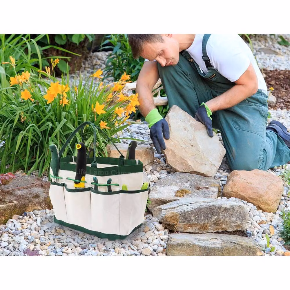 SPETLEK Garden Tool Bag with 8 Pockets and 3-in-1 Functionality in Off-White, W: 1000 cm, H: 52 cm – 3