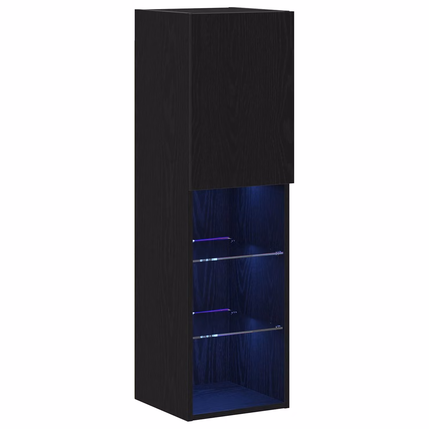 Berkfield Home LED TV Cabinet Set of 2, Black Oak, W/D/H: 30.5 x 30.5 x 102 cm – 2
