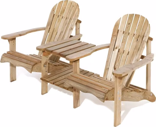 Rowlinson Rustic Solid Wood Lounge Chair with Armrests in Brown or Beige