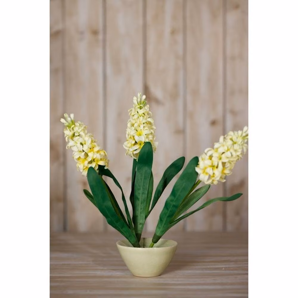 Lemon Pavilion Furniture and Decor Yellow Hyacinth Single Stem Plastic Flower, Height: 44 cm – 3