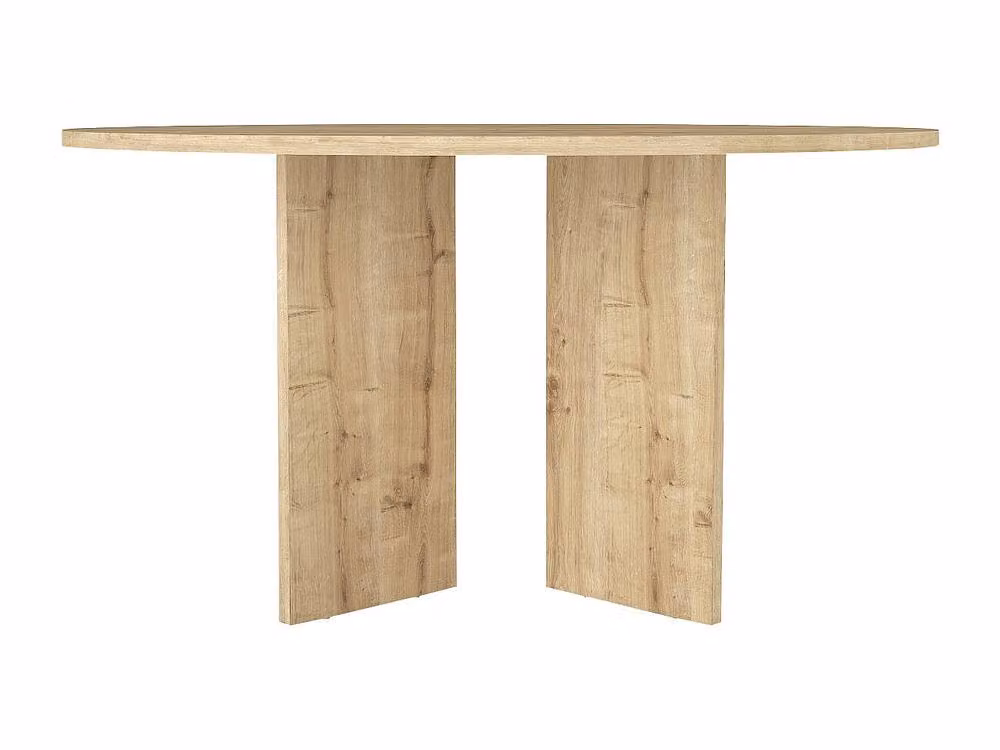 Vente-unique TOPANIA Round Dining Table for 6 in Light Oak Beige, Diameter: 138 cm, Height: 75 cm – 2