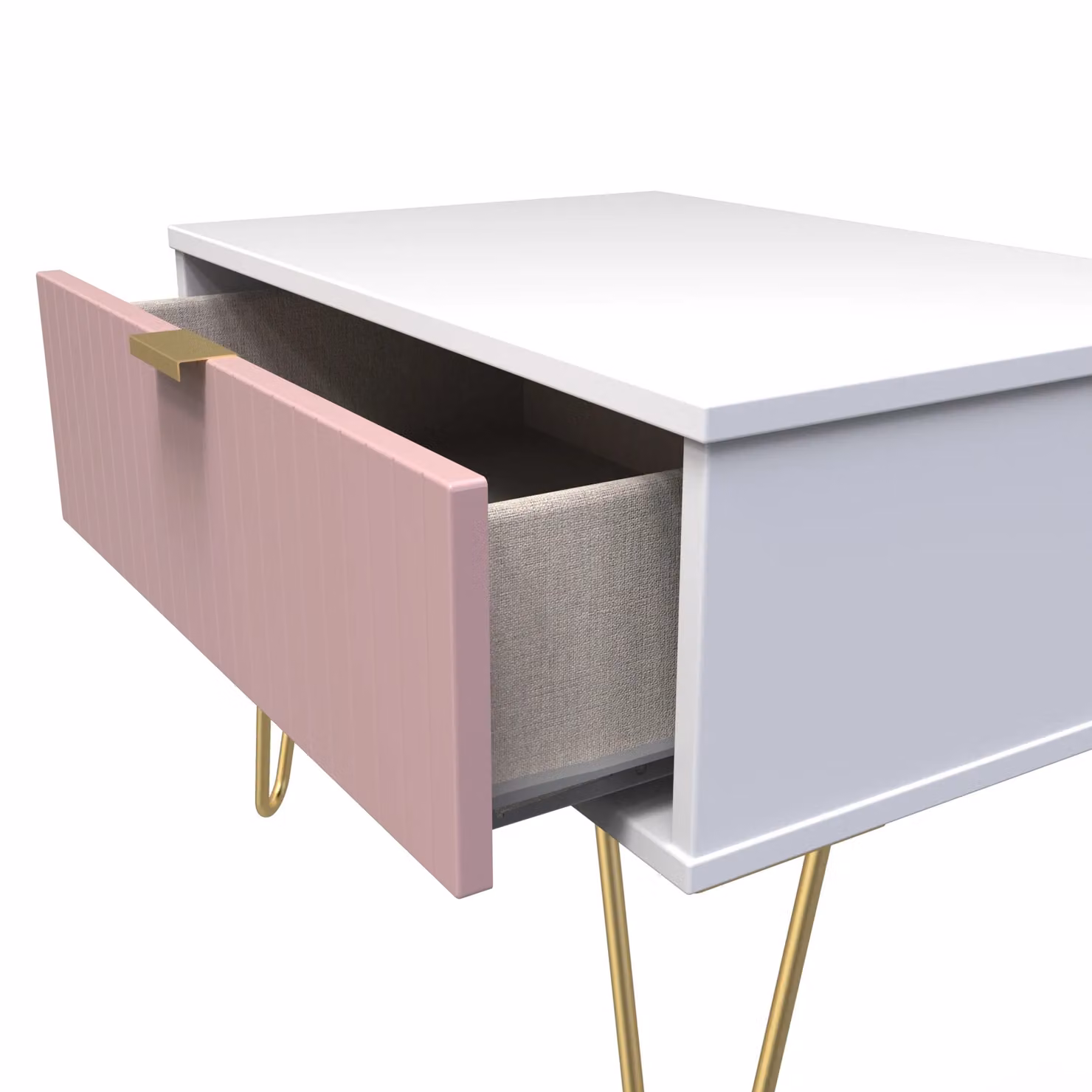 2 U Bexley Ready Assembled 1 Drawer Wide Side Table in Pink and Gold – 2