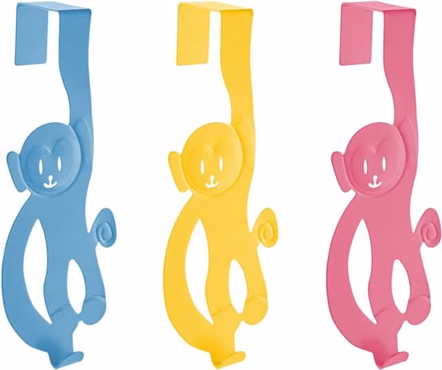 Orsina Metal Monkey Over Door Hanger in Multicolour