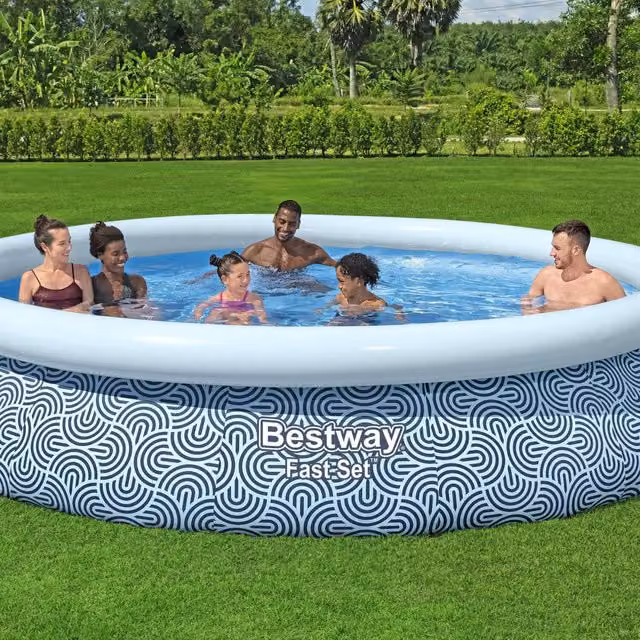Bestway Fast Set Swimming Pool Set, Blue, W: 396 cm, H: 84 cm, D: 101 cm