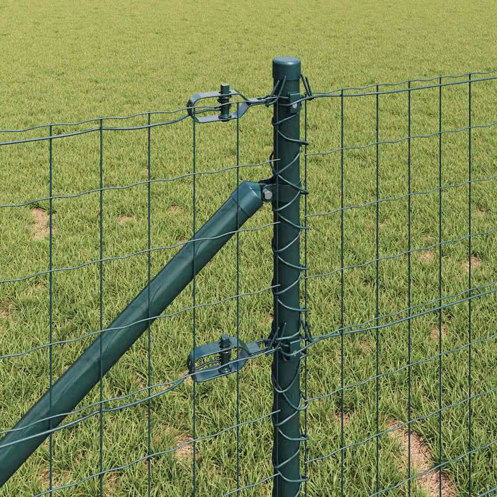 Berkfield Home Euro Fence in Green Galvanised Steel with 13 Spike Posts, 0.6 x 25 m – 3