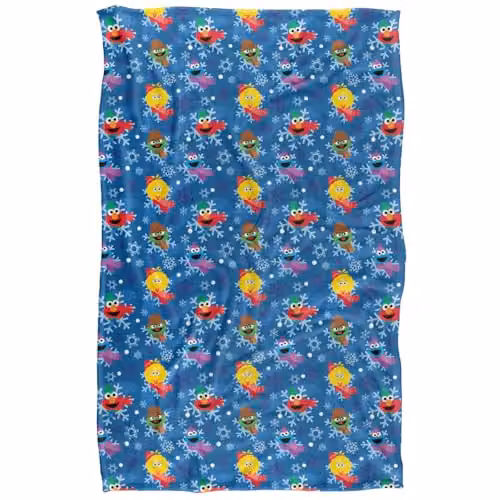 LOGOVISION Blue Multicolour Geometric Snowflake Pattern Super Soft Fleece Blanket