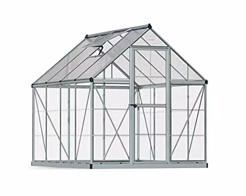 Canopia by Palram Clear as Glass Hybrid Greenhouse in Silver with Polycarbonate and Aluminium Construction