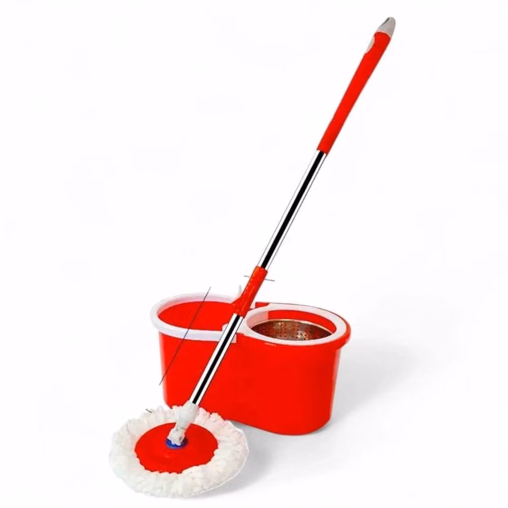 NESTLUNE Red 360 Degree Magic Spin Mop and Bucket Set with Microfibre Refillable Head and Telescopic Handle, W/D/H: 100 x 15 cm – 2