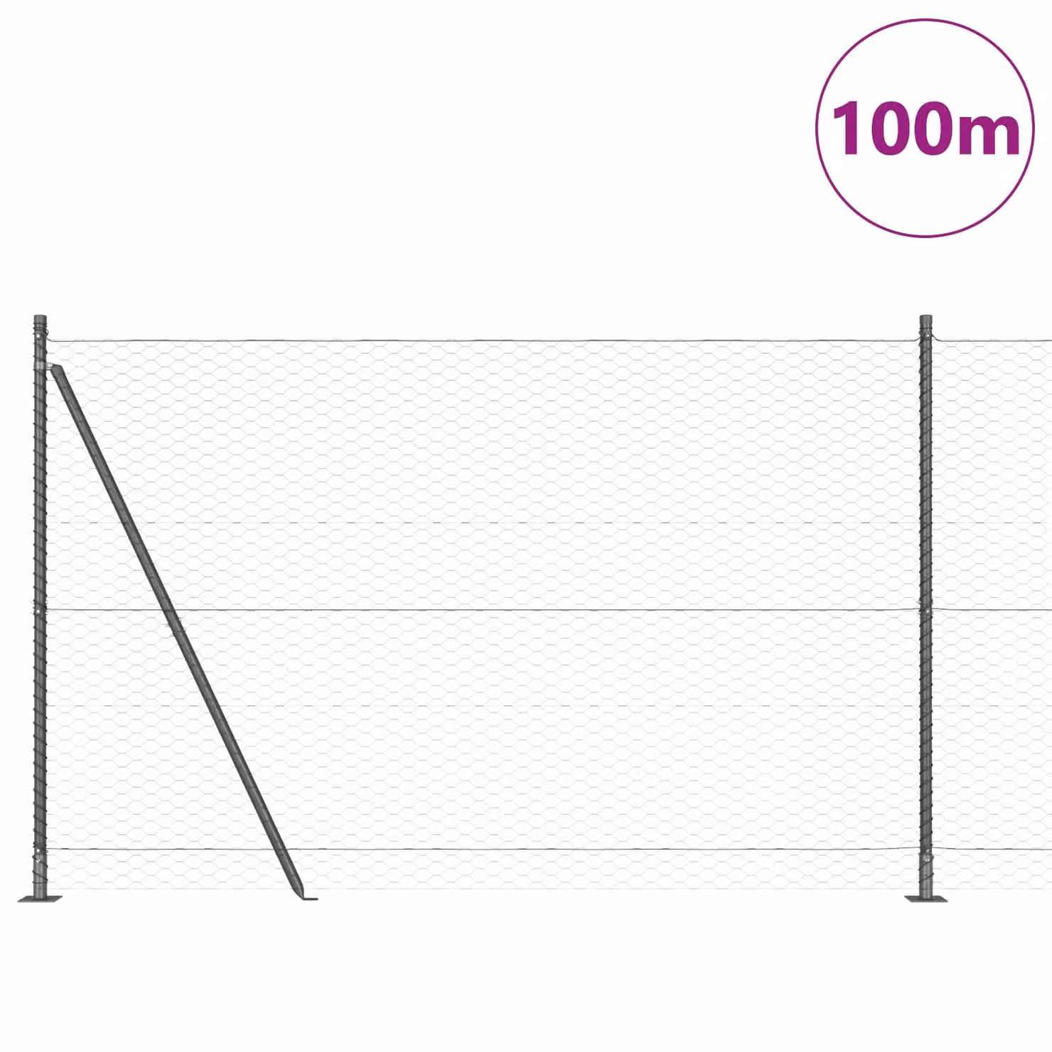 Berkfield Home Grey Steel Hexagon Fence, 6 x 100 m – 2