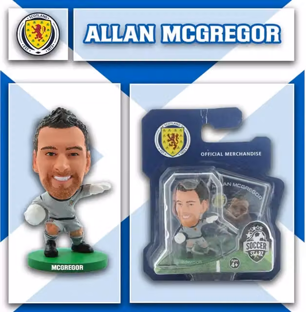 Creative Toys Company SoccerStarz Scotland Allan James McGregor Home Kit Mini Figure, Blue and Grey, Height: 5 cm