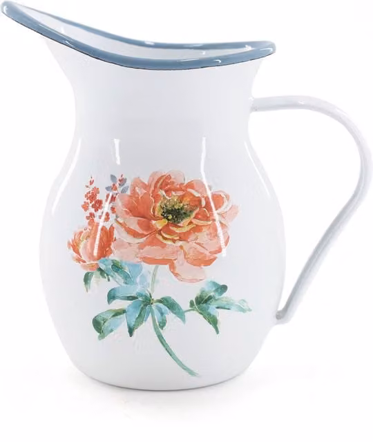ALLCHIC Enamel Milk Jug Vase in White