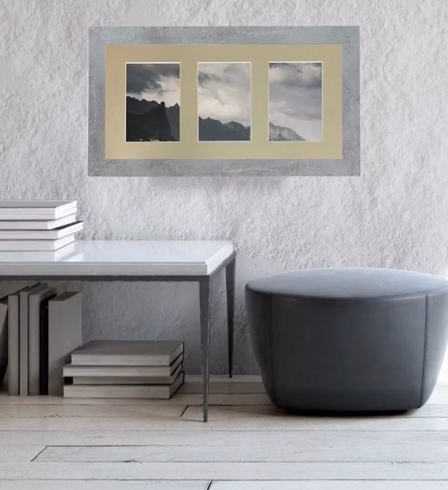 Frames & Mirrors 4U Metro Mineral Grey Rectangular Picture Frame with Light Grey Mount for 7 x 5 Inch Images – 2