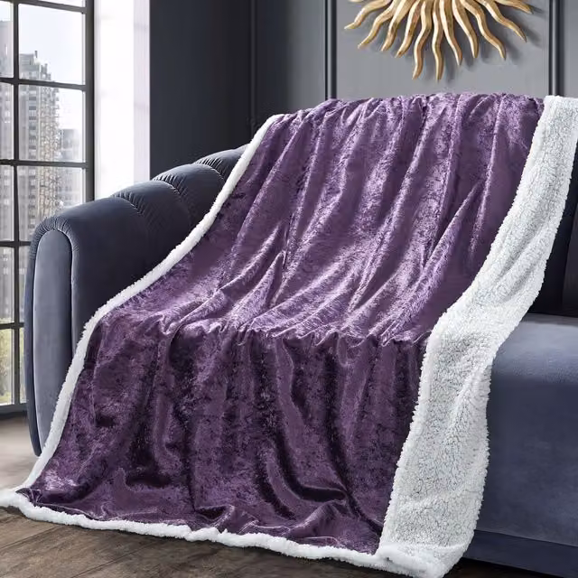 Velosso Purple Fleece Throw Blanket, W/D/H: 200 x 125 x 125 cm