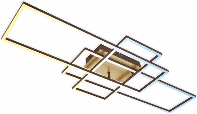 Briloner Gold and Brown CCT LED Wall and Ceiling Light with Remote Control and Dimming Function