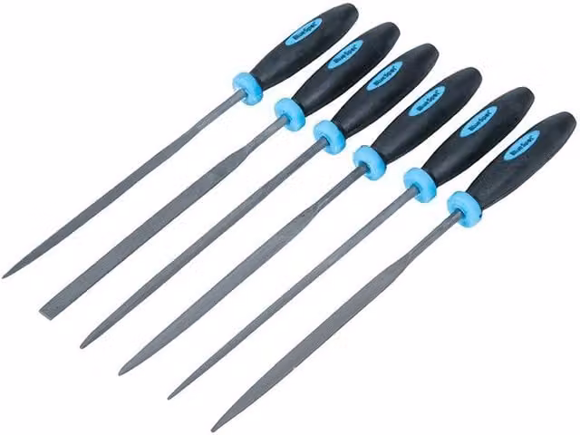 Bluespot Tools 6 Piece Mini File Set with Multicolour Plastic Pouch