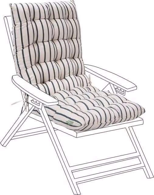 Gardenista Maritime Printed Outdoor High Back Garden Rocking Chair Cushion in White