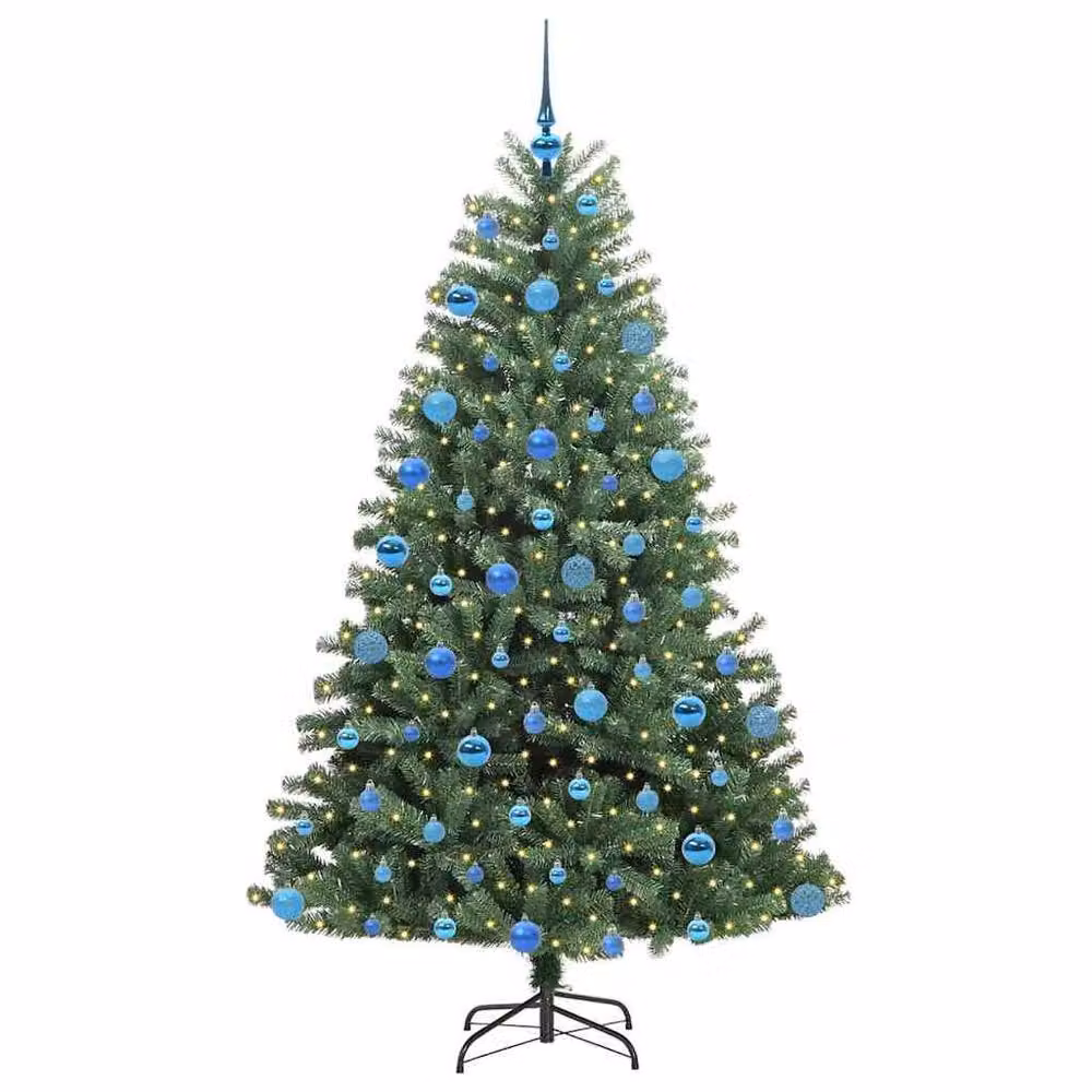 Berkfield Home Green Artificial Hinged Christmas Tree, Height: 180 cm – 3