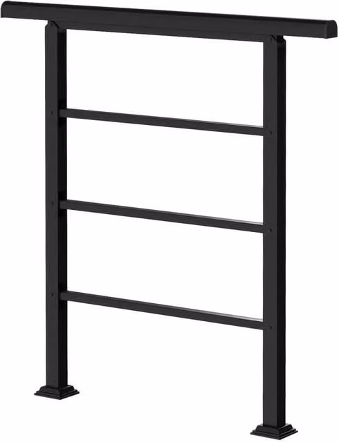 NESTLUNE Adjustable Outdoor Stair Handrail in Matt Black Steel, 0-45 Degrees – 1