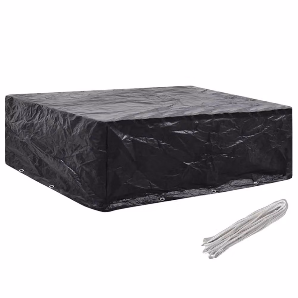 Berkfield Home Water-Repellent Garden Furniture Cover with 8 Eyelets, Black, W/D/H: 250 x 210 x 90 cm – 2