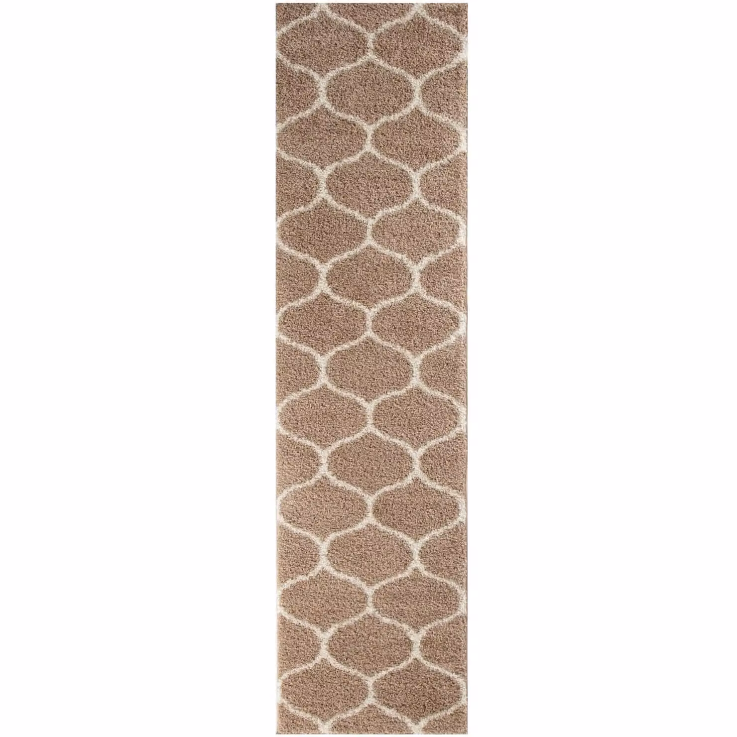 THE RUGS Moroccan Soft High Pile Shaggy Trellis Rug, Beige, W: 120 cm, L: 170 cm – 3