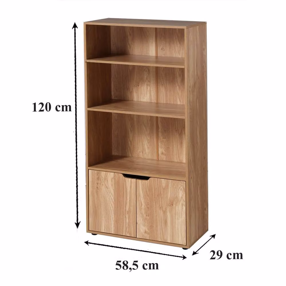 CALICOSY MODU 3-Tier Shelf and 2-Door Storage Unit in Natural – 4