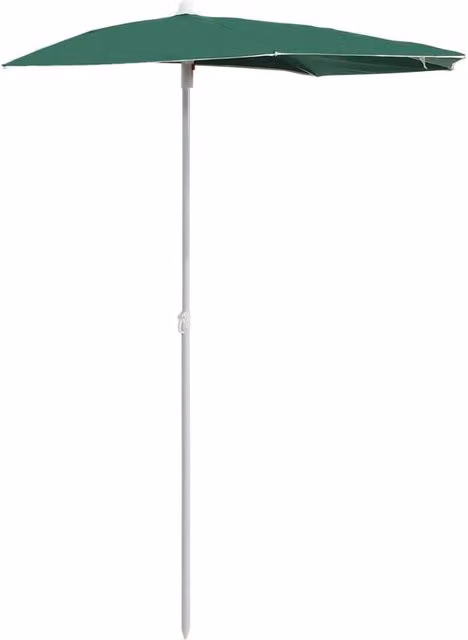 Berkfield Home Garden Green Half Parasol with Pole, W: 180 cm, D: 90 cm – 1